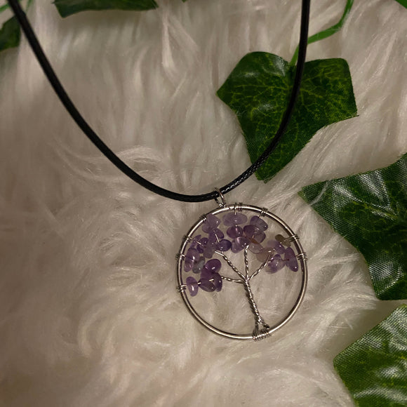 Amethyst Wired Tree Necklace
