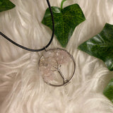 Rose Quartz Wired Tree Necklace