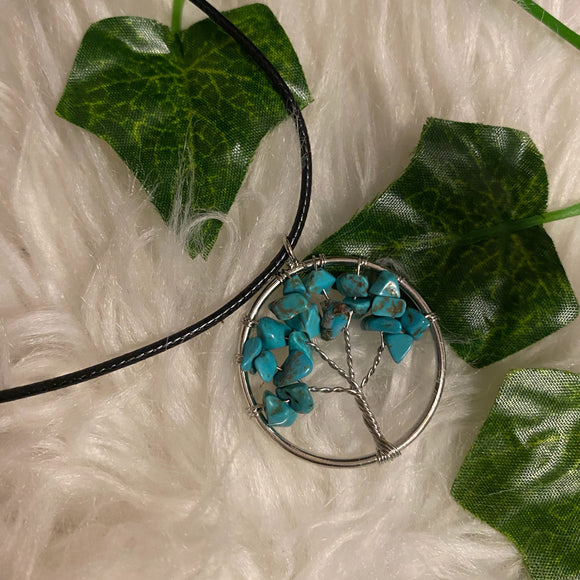 Turquoise Wired Tree Necklace