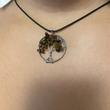 Tiger Eye Wired Tree Necklace