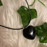Heart Black Obsidian Onyx Necklace